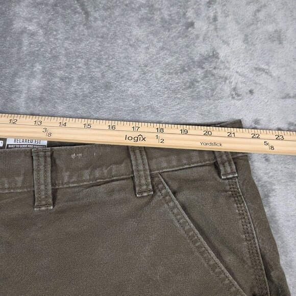 Carhartt Pants Mens 44X32 Moss Green Relaxed Straight Rugged Flex Duck Utility - Picture 10 of 12